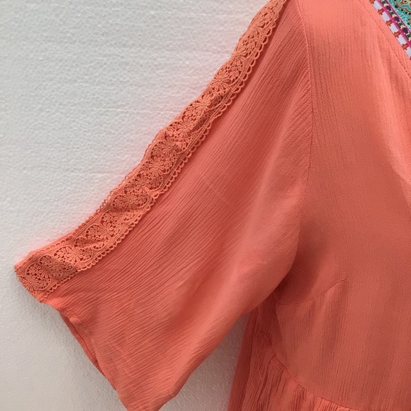 White Mark Boho Babydoll Tunic Top Large - Picture 3 of 7